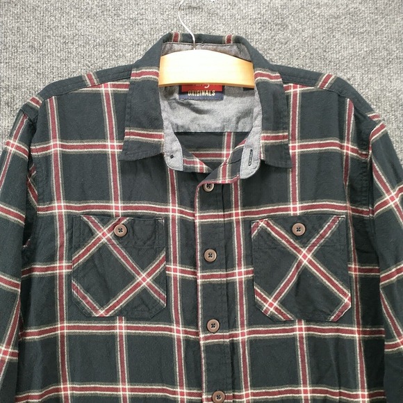 Wrangler Originals Men's Button-Up Flannel Shirt Multi Large Long Sleeve Check - Picture 3 of 12